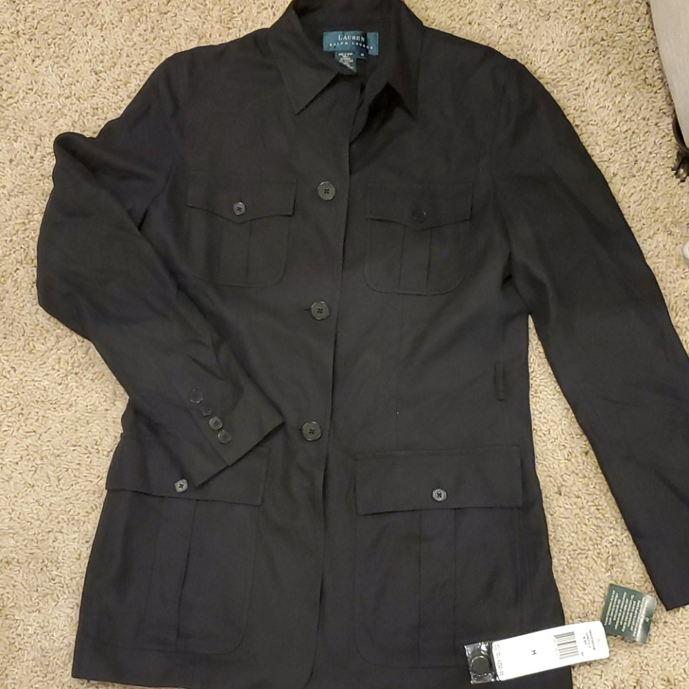 Black Ralph Lauren Silk Light Jacket